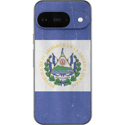El Salvador Flag Distressed Google Pixel 9 Skin